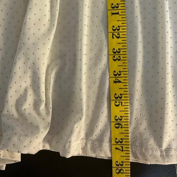 NWT MSK White and Gold Metallic Knee Length Halter Dress Size L - Picture 8 of 8